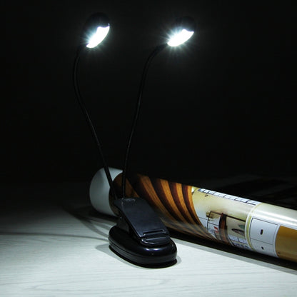 Dual Arms Clip On LED Light For Reading Camping Hiking