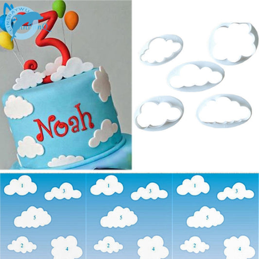 10 PCS Cake Mold Cloud Fondant Cake Decoration Printing Die Cutting Mold