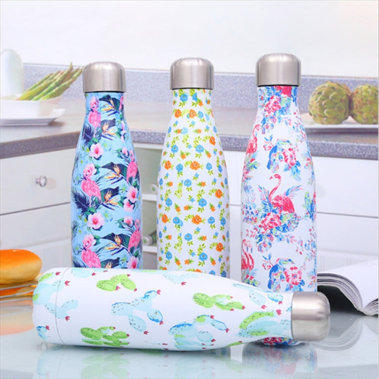 Animals Plants Pattern Thermal Cup Vacuum Flask Heat Water Bottle Portable Stainless Steel Sports Kettle