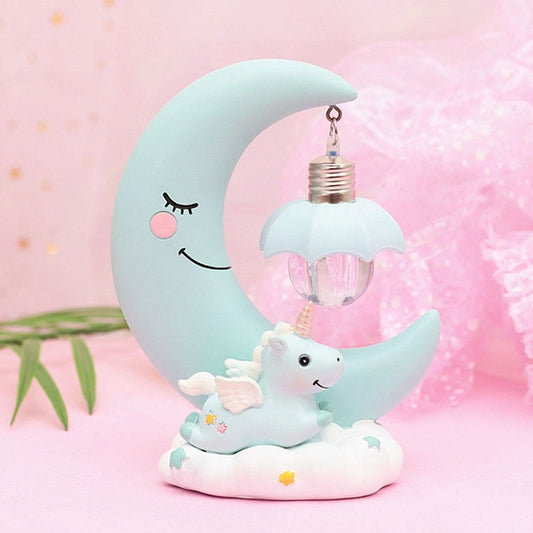 Moon Resin Cartoon Romantic Bedroom Decor Night Lamp Baby Kids Birthday Xmas Gift