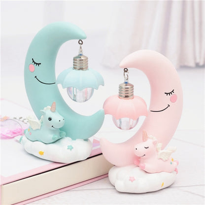 Moon Resin Cartoon Romantic Bedroom Decor Night Lamp Baby Kids Birthday Xmas Gift