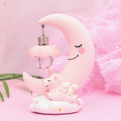 Moon Resin Cartoon Romantic Bedroom Decor Night Lamp Baby Kids Birthday Xmas Gift