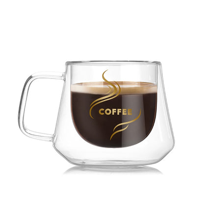 Double Wall Mug Office Mugs Heat Insulation Double Coffee Mug Coffee Glass Cup