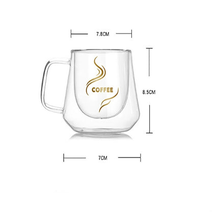 Double Wall Mug Office Mugs Heat Insulation Double Coffee Mug Coffee Glass Cup