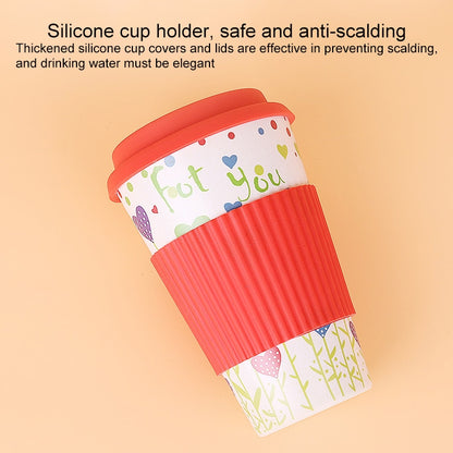 400ML Reusable Bamboo Fibre Coffee Cups Silicone Eco Friendly Travel Coffee Mugs