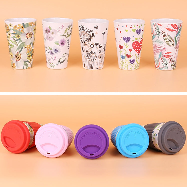 400ML Reusable Bamboo Fibre Coffee Cups Silicone Eco Friendly Travel Coffee Mugs