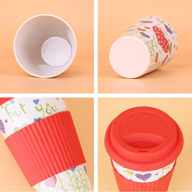 400ML Reusable Bamboo Fibre Coffee Cups Silicone Eco Friendly Travel Coffee Mugs