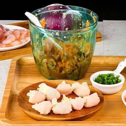 900ML Manual Meat Mincer Multifunction Food Processor Meat Fruit Salsa Pepper Onion Nut Hand-Powered Chopper