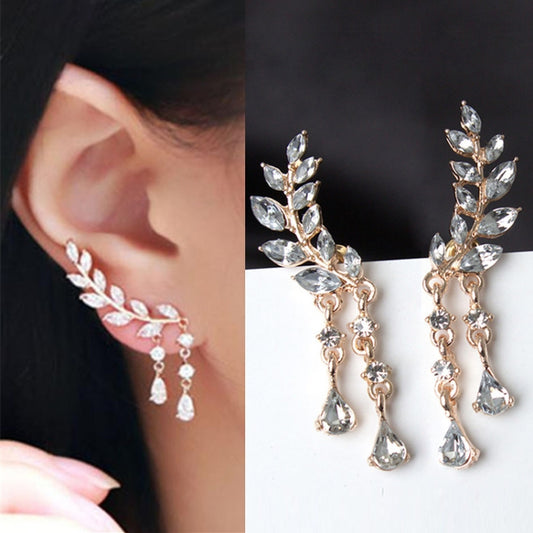 Women Tassel Wing Style Drop Earrings Fashion Cubic Jewelry