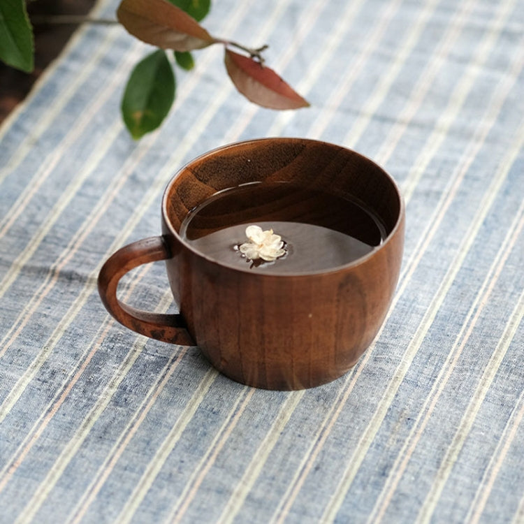 Mini Retro Handmade Wooden Coffee Tea Juice Water Cup Breakfast Beer Milk Drinkware with Handle