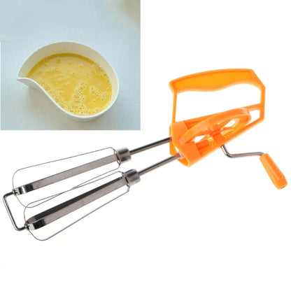 Double Rotation Hand Whisk Egg Beater Stainless Steel Kitchen Blender