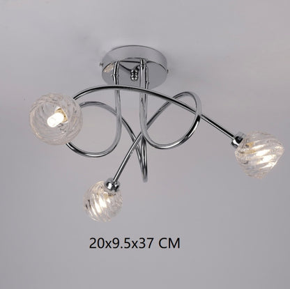 15W G9 3-heads Ceiling Lamp Living Room Dining Room Bedroom Crystal Glass Lamps Chandelier without Light Source