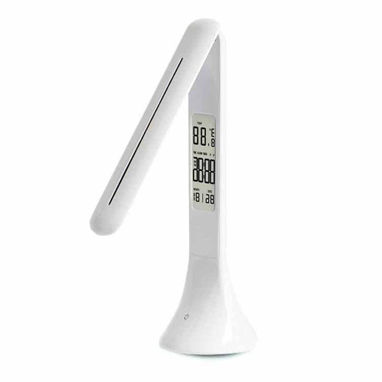 3.5W Foldable Dimmable Calendar Temperature Alarm Clock LED Table Lamp Night Reading Light