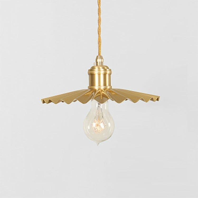 Vintage Nostalgic Brass Pleated Chandelier