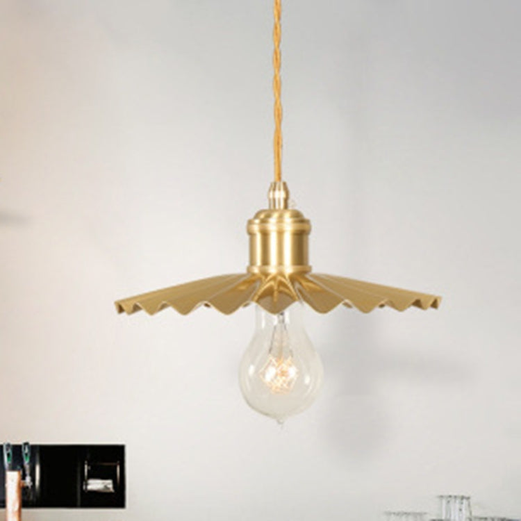 Vintage Nostalgic Brass Pleated Chandelier