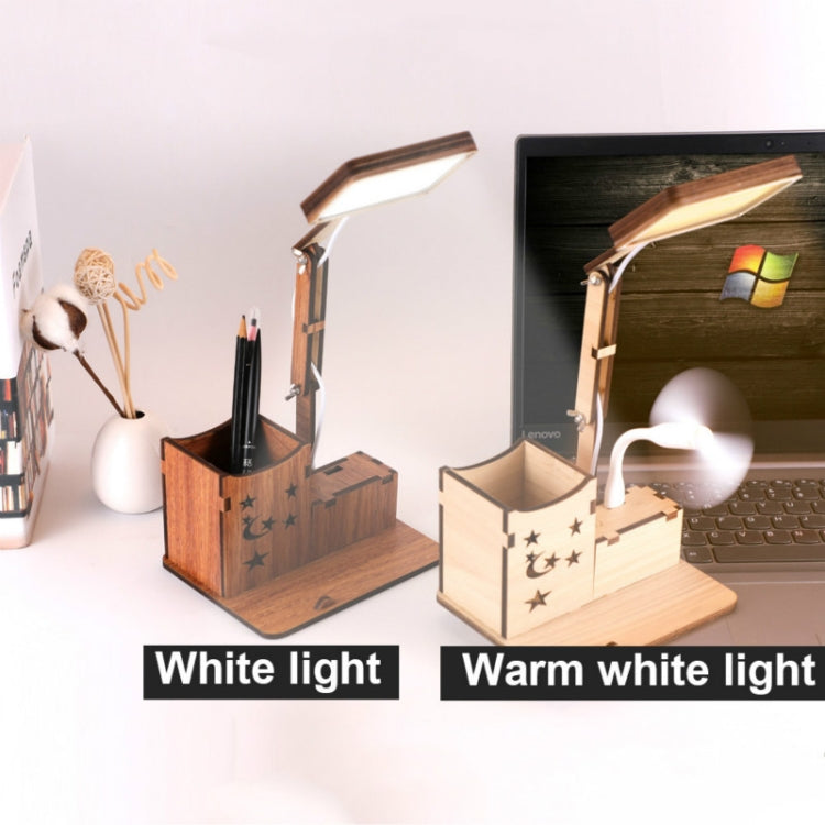 Wooden Multi-function Touch USB Pen Holder Desk Lamp Student Desktop Charging Reading Lamp Led Eye Protection Table Lamp