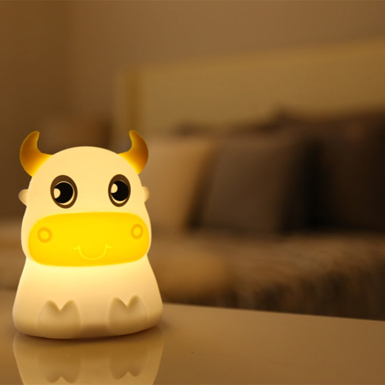 Colorful Dull Cow Silicone Night Light Led Creative Dream Bedroom Bedside Patted With Sleeping Lights