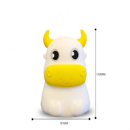 Colorful Dull Cow Silicone Night Light Led Creative Dream Bedroom Bedside Patted With Sleeping Lights