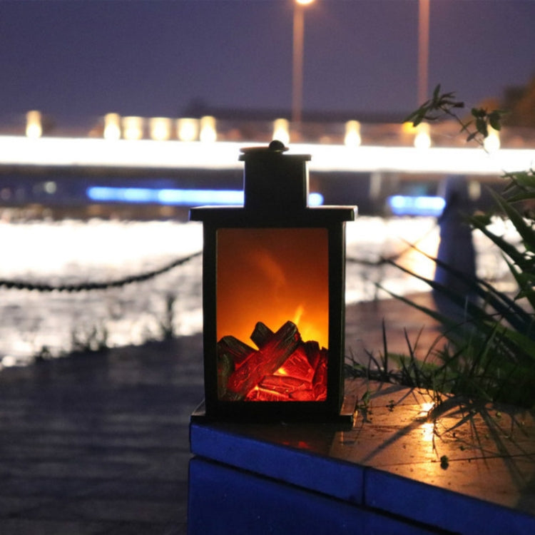 Outdoor LED Table Lamps Artificial Fireplace Candlestick Charcoal Flame Retro Decoration