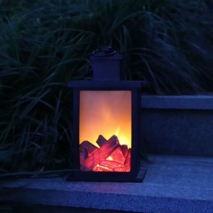 Outdoor LED Table Lamps Artificial Fireplace Candlestick Charcoal Flame Retro Decoration