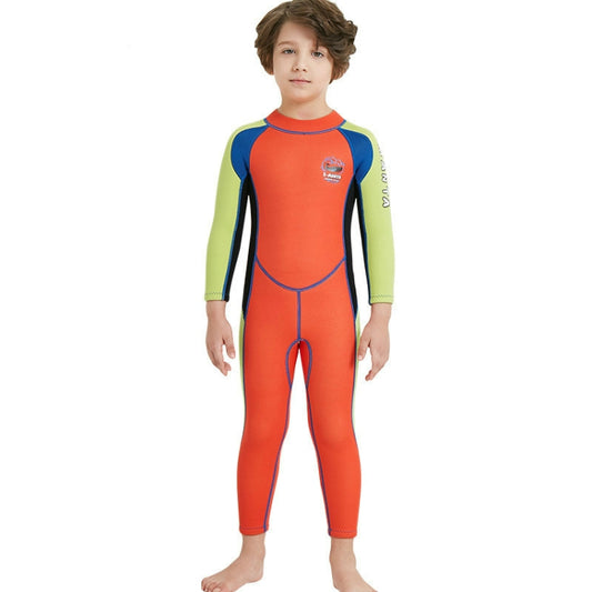 DIVE&SAIL WS-18816 Children Diving Suit One-piece Long-sleeved Swimsuit Sunscreen Hot Spring Surfing Suit