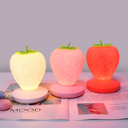 Creative Home LED Silicone Strawberry Night Light USB Rechargeable Bedside Decoration Atmosphere Light