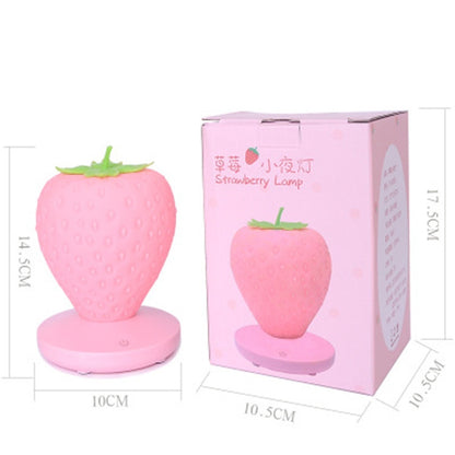 Creative Home LED Silicone Strawberry Night Light USB Rechargeable Bedside Decoration Atmosphere Light