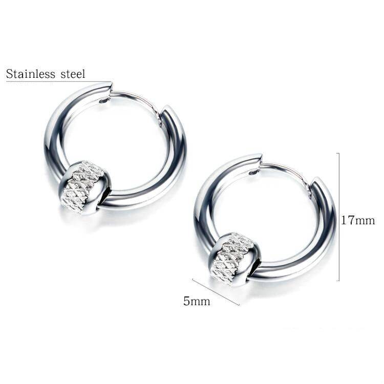 1 Pair OPK 603 Men All-match Mesh Circle Earrings