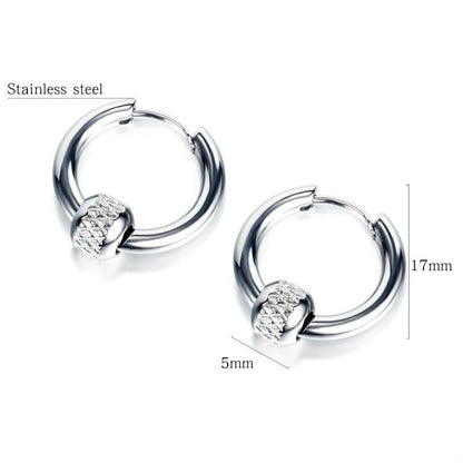 1 Pair OPK 603 Men All-match Mesh Circle Earrings, 603