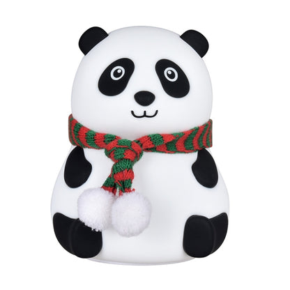 Cute Panda Night Light USB Charging Touch Control Colorful Silicone Bedside Lamp