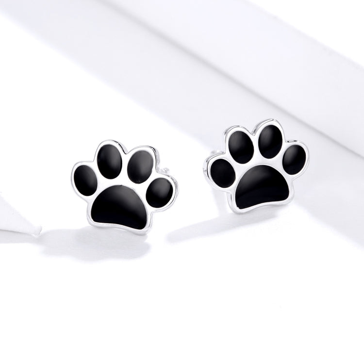 Sterling Silver Pet Paw Print Earrings Dripping Earrings, SCE757