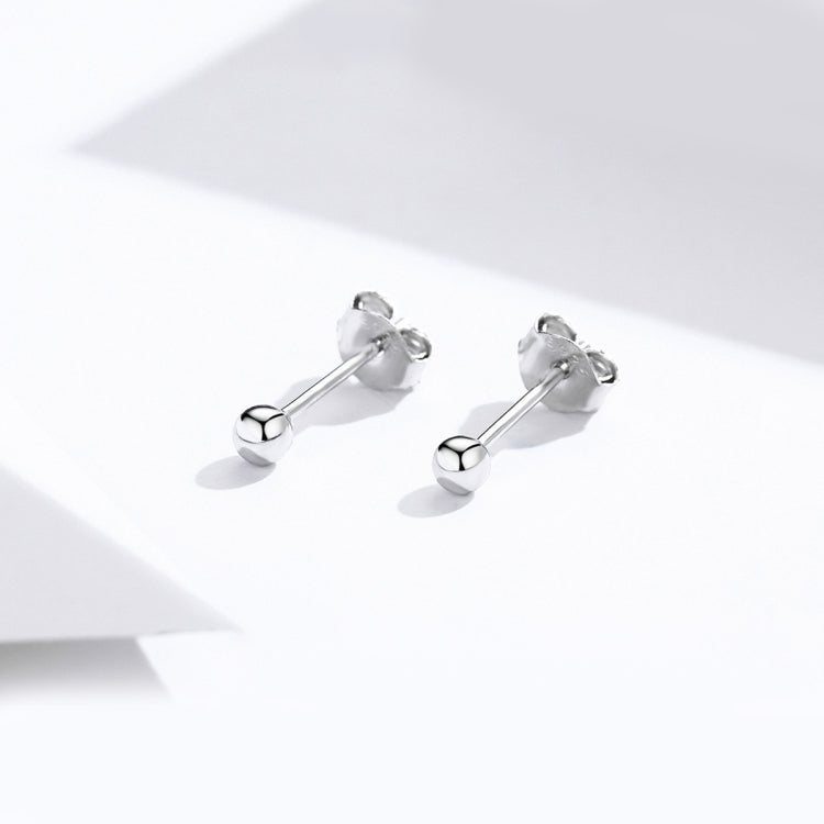 Small Ball Sterling Silver Earrings Simple Style Girl Earrings, SCE581