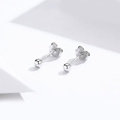 Small Ball Sterling Silver Earrings Simple Style Girl Earrings, SCE581