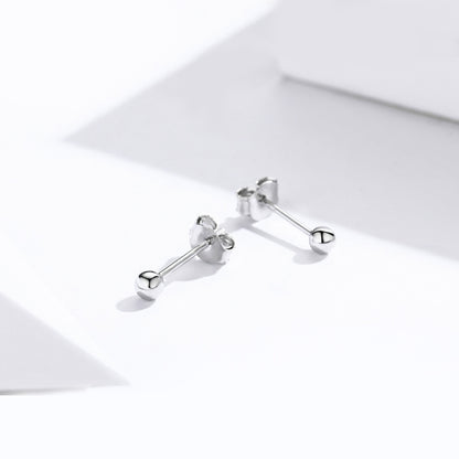 Small Ball Sterling Silver Earrings Simple Style Girl Earrings, SCE581