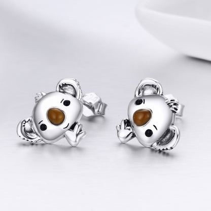 Koala Sterling Silver Ladies Gemstone Earrings, SCE381