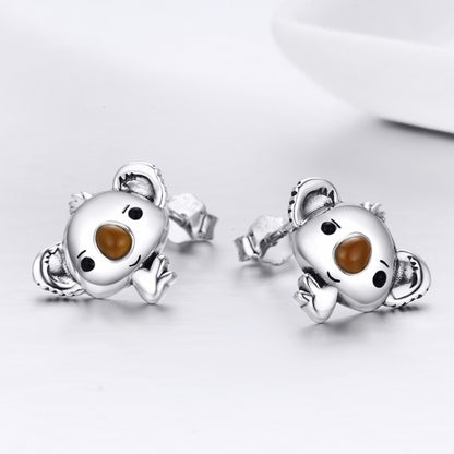 Koala Sterling Silver Ladies Gemstone Earrings, SCE381