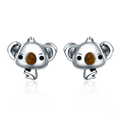 Koala Sterling Silver Ladies Gemstone Earrings, SCE381