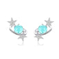 Interstellar Earrings Sterling Silver Female Platinum-plated Earrings Star Earrings, SCE701