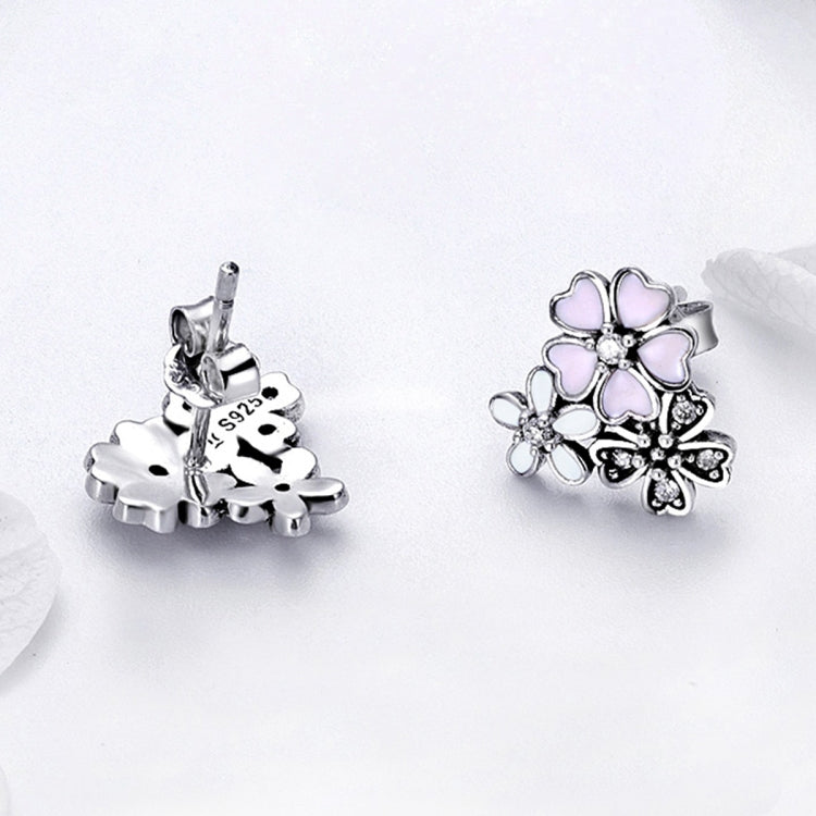 Daisy Flower Sterling Silver Earrings Temperament Female Earrings, SCE400