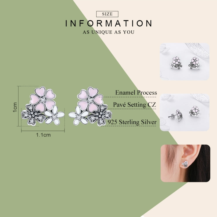 Daisy Flower Sterling Silver Earrings Temperament Female Earrings, SCE400