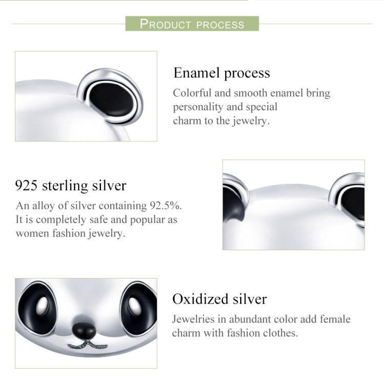 Panda S925 Sterling Silver Earrings Temperament Female Earrings, SCE386