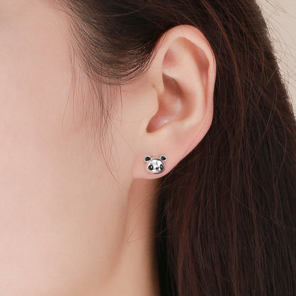 Panda S925 Sterling Silver Earrings Temperament Female Earrings, SCE386