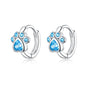 Cat Paw Print Simple Sterling Silver Zircon Earrings Earrings, SCE670