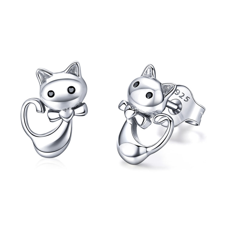 Cat Earrings S925 Sterling Silver Simple Personality Earrings Ladies Earrings, SCE450