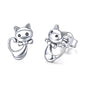 Cat Earrings S925 Sterling Silver Simple Personality Earrings Ladies Earrings, SCE450