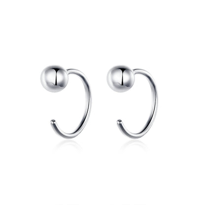 Sterling Silver Earrings Simple Platinum-plated Earrings Temperament Small Ball Earrings, SCE782-A