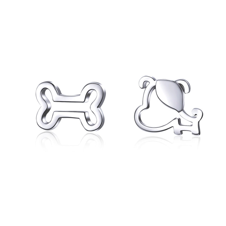 Sterling Silver Hollow Dog Bone Earrings Simple Jewelry, SCE649