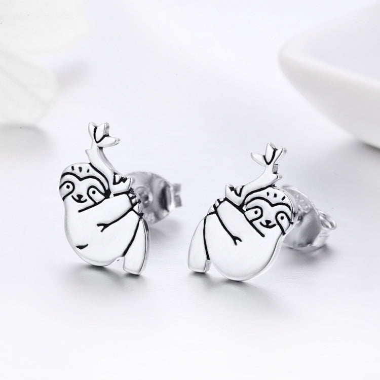 Animal Sloth Earrings Sterling Silver Simple Earrings, SCE327