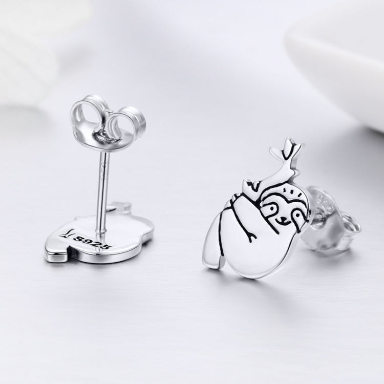 Animal Sloth Earrings Sterling Silver Simple Earrings, SCE327