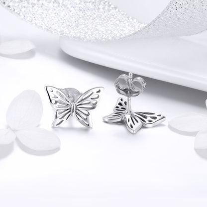 S925 Sterling Silver Butterfly Earrings, SCE452